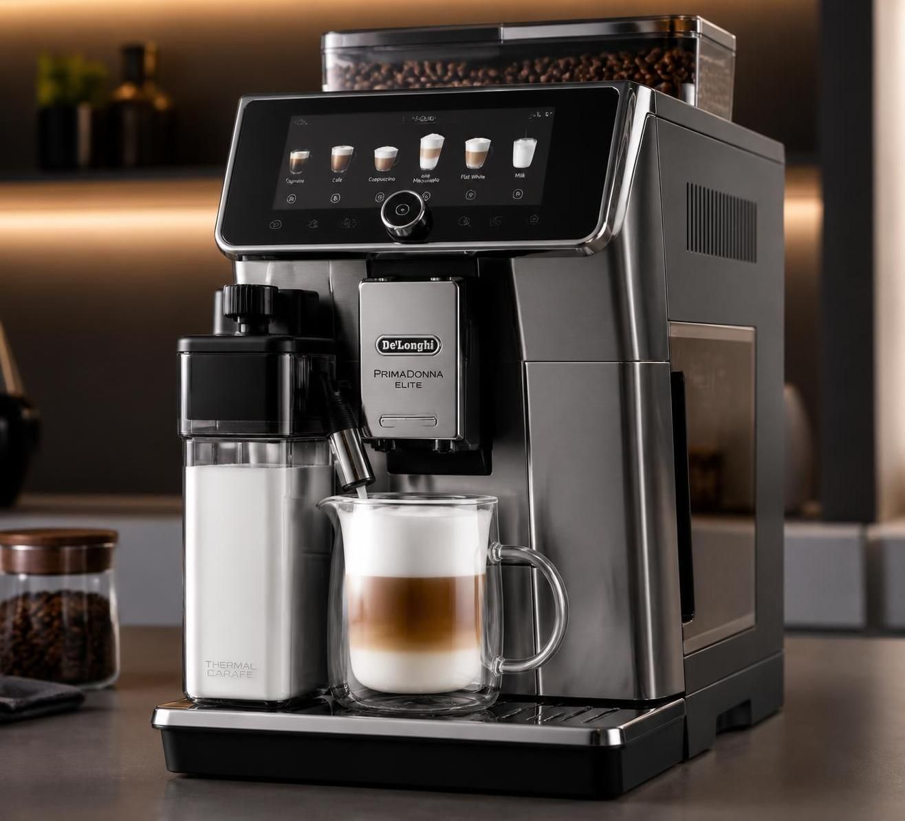 découvrez notre machine à café à grain avec réservoir lait intégré pour savourer un café onctueux, riche en arômes, prêt en un instant. parfaite pour les amateurs de café frais et crémeux.